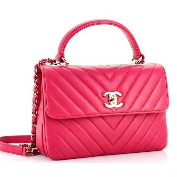 🩷🩷Chanel Pink W/Gold hardware Small Trendy Top Handle Bag - Picture 13 of 16